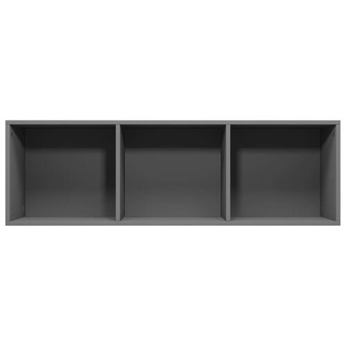 Bogreol/tv-bord 36x30x114 cm konstrueret træ grå