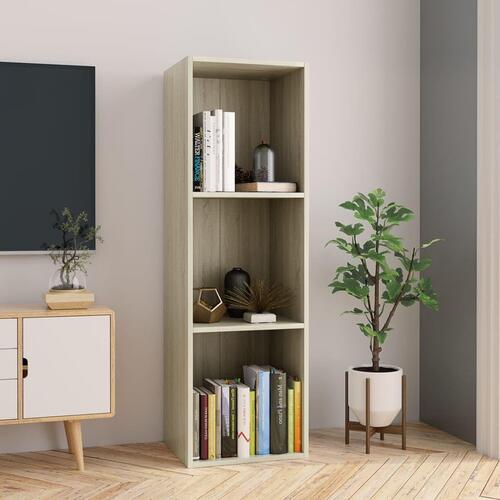 Bogreol/tv-bord 36x30x114 cm konstrueret træ Sonoma-eg