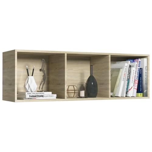 Bogreol/tv-bord 36x30x114 cm konstrueret træ Sonoma-eg
