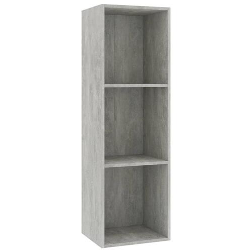 Bogreol/tv-bord 36x30x114 cm konstrueret træ betongrå
