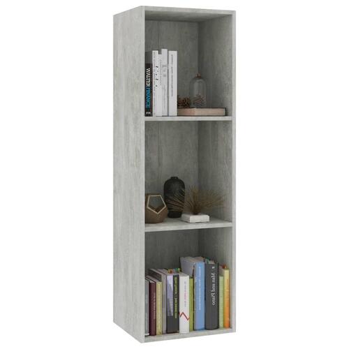 Bogreol/tv-bord 36x30x114 cm konstrueret træ betongrå