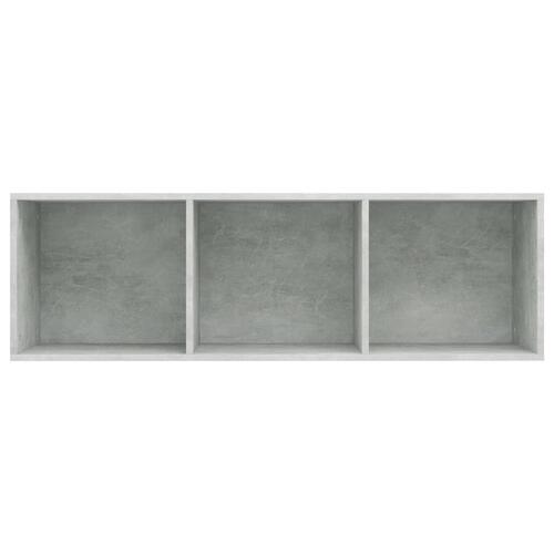 Bogreol/tv-bord 36x30x114 cm konstrueret træ betongrå