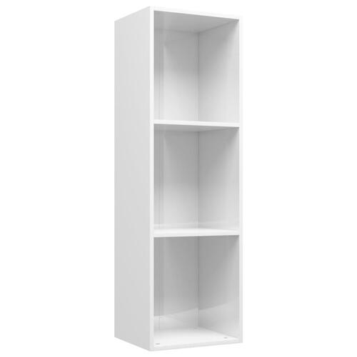 Bogreol/tv-bord 36x30x114 cm konstrueret træ hvid højglans
