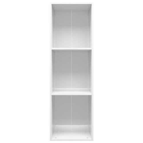 Bogreol/tv-bord 36x30x114 cm konstrueret træ hvid højglans