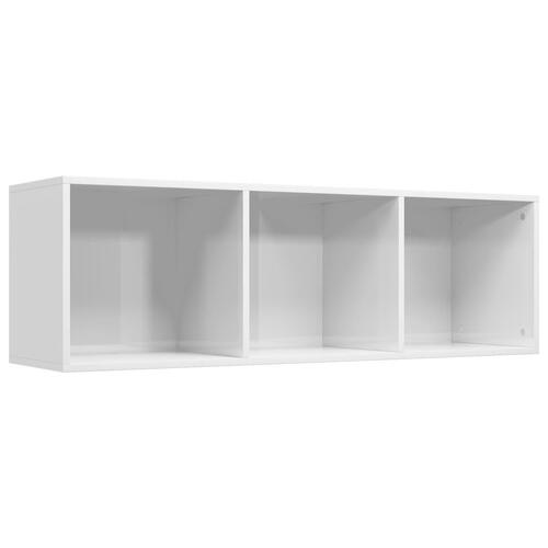 Bogreol/tv-bord 36x30x114 cm konstrueret træ hvid højglans