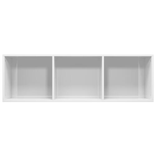 Bogreol/tv-bord 36x30x114 cm konstrueret træ hvid højglans