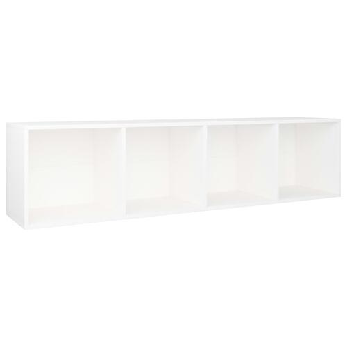 Bogreol/tv-bord 36x30x143 cm konstrueret træ hvid