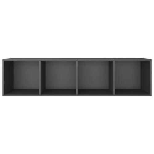 Bogreol/tv-bord 36x30x143 cm konstrueret træ grå