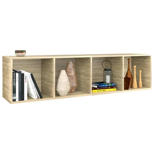 Bogreol/tv-bord 36x30x143 cm konstrueret træ Sonoma-eg