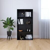 Bogreol/skænk 66x30x130 cm konstrueret træ sort