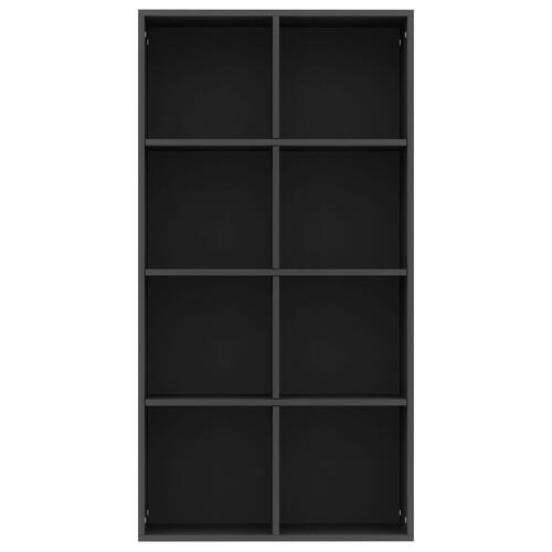 Bogreol/skænk 66x30x130 cm konstrueret træ sort