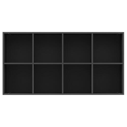 Bogreol/skænk 66x30x130 cm konstrueret træ sort