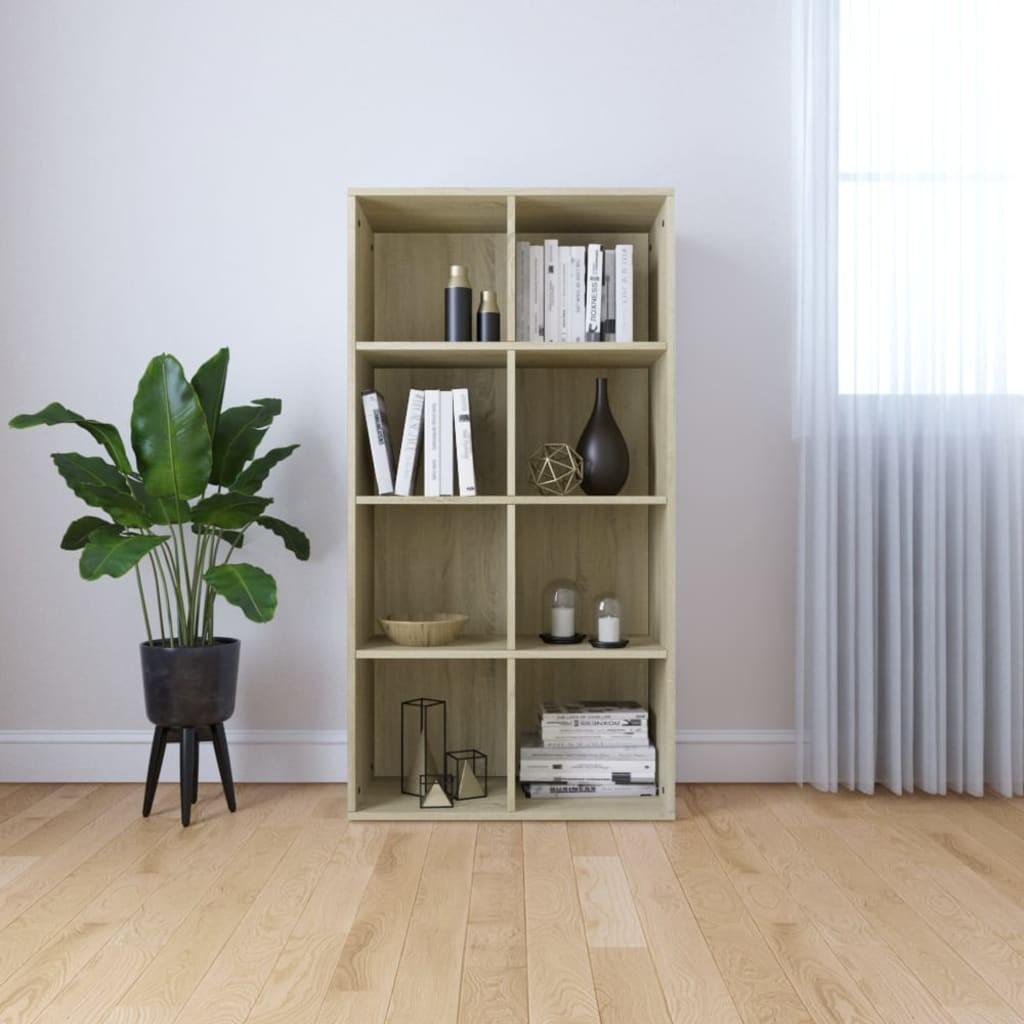 Bogreol/skænk 66x30x130 cm konstrueret træ sonoma-eg