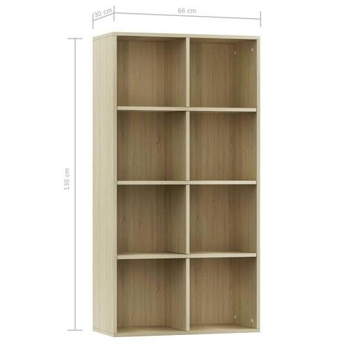 Bogreol/skænk 66x30x130 cm konstrueret træ sonoma-eg