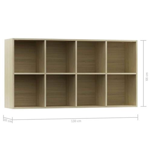 Bogreol/skænk 66x30x130 cm konstrueret træ sonoma-eg