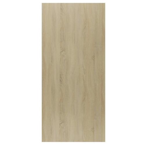 Bogreol/skænk 66x30x130 cm konstrueret træ hvid og sonoma-eg