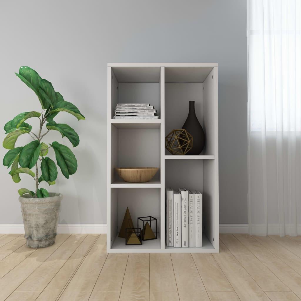 Bogreol/skænk 50x25x80 cm konstrueret træ hvid