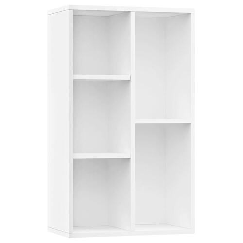 Bogreol/skænk 50x25x80 cm konstrueret træ hvid