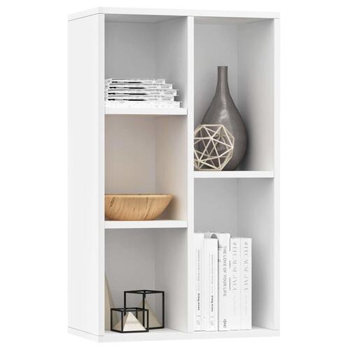 Bogreol/skænk 50x25x80 cm konstrueret træ hvid