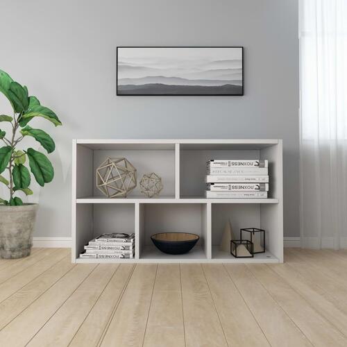 Bogreol/skænk 50x25x80 cm konstrueret træ hvid
