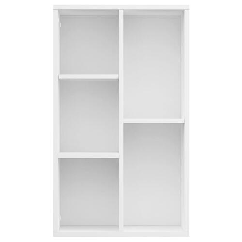 Bogreol/skænk 50x25x80 cm konstrueret træ hvid