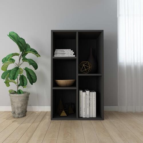 Bogreol/skænk 50x25x80 cm konstrueret træ sort