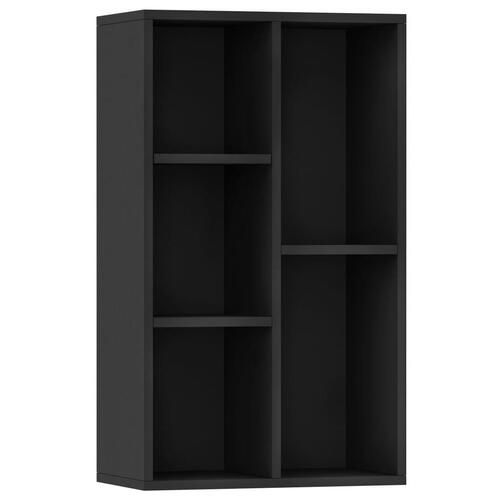 Bogreol/skænk 50x25x80 cm konstrueret træ sort