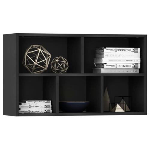 Bogreol/skænk 50x25x80 cm konstrueret træ sort