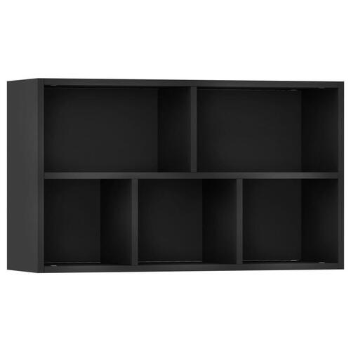 Bogreol/skænk 50x25x80 cm konstrueret træ sort