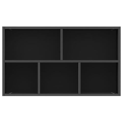 Bogreol/skænk 50x25x80 cm konstrueret træ sort