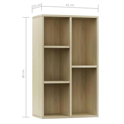 Bogreol/skænk 50x25x80 cm konstrueret træ sonoma-eg