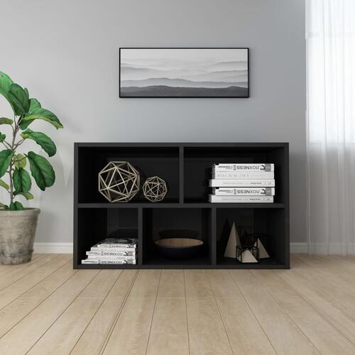 Bogskab/skænk 50x25x80 cm spånplade sort højglans