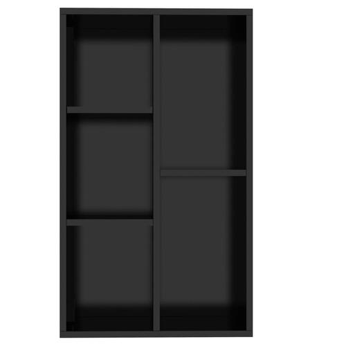 Bogskab/skænk 50x25x80 cm spånplade sort højglans