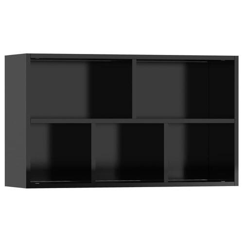 Bogskab/skænk 50x25x80 cm spånplade sort højglans