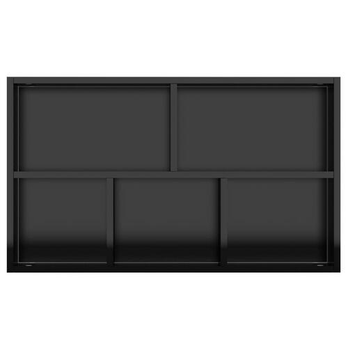 Bogskab/skænk 50x25x80 cm spånplade sort højglans