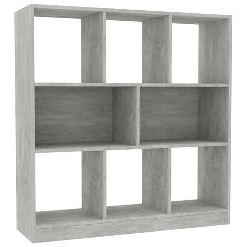 Bogreol 97,5x29,5x100 cm konstrueret træ betongrå
