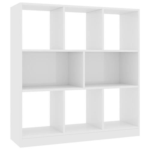 Bogreol 97,5x29,5x100 cm konstrueret træ hvid højglans
