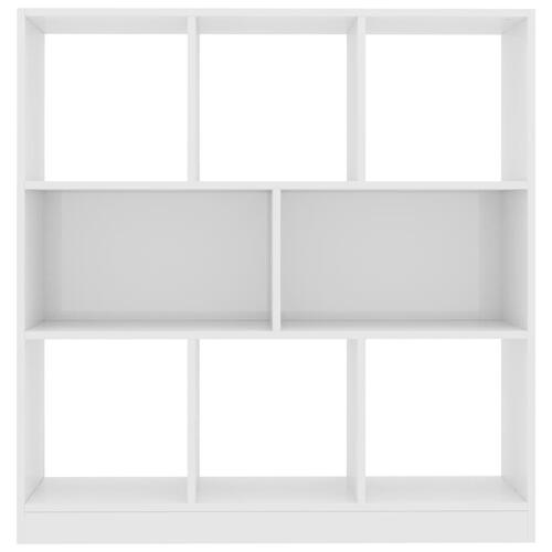 Bogreol 97,5x29,5x100 cm konstrueret træ hvid højglans