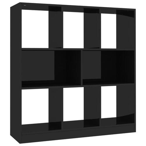 Bogskab 97,5 x 29,5 x 100 cm spånplade sort højglans