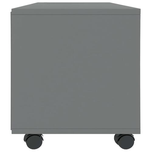 Tv-bord med hjul 90x35x35 cm konstrueret træ grå
