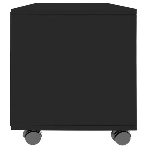 Tv-skab med hjul 90 x 35 x 35 cm spånplade sort højglans