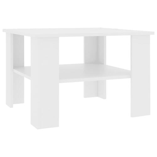 Sofabord 60x60x42 cm konstrueret træ hvid