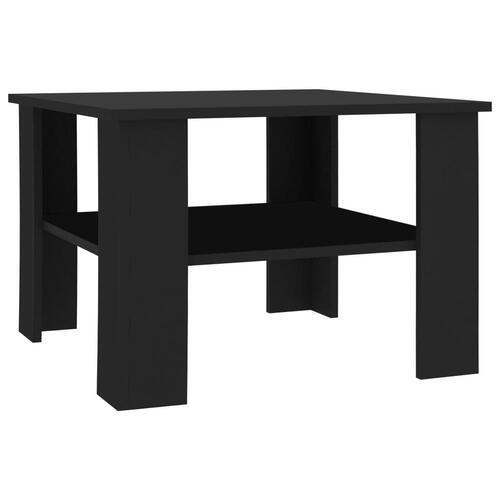 Sofabord 60x60x42 cm konstrueret træ sort