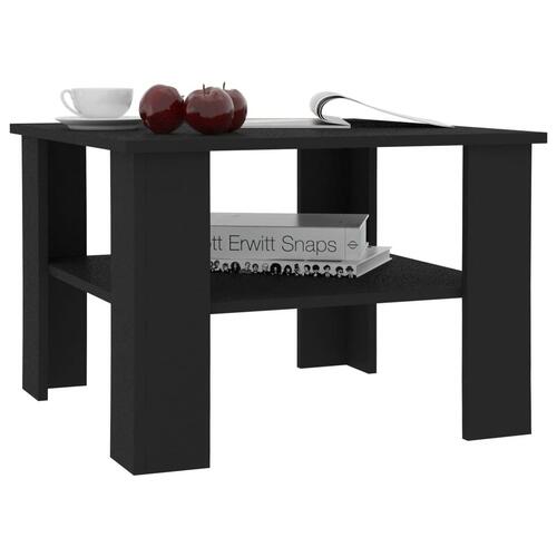 Sofabord 60x60x42 cm konstrueret træ sort
