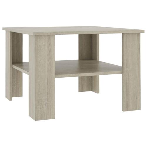 Sofabord 60x60x42 cm konstrueret træ sonoma-eg