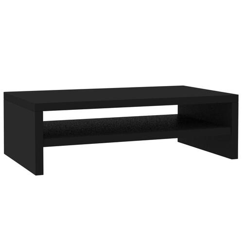 Skærmstander 42x24x13 cm konstrueret træ sort