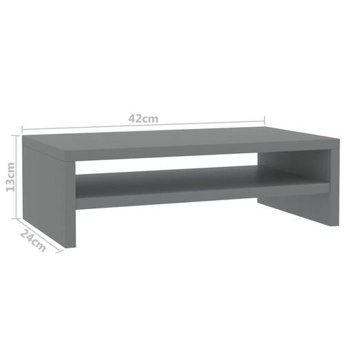 Skærmstander 42x24x13 cm konstrueret træ grå