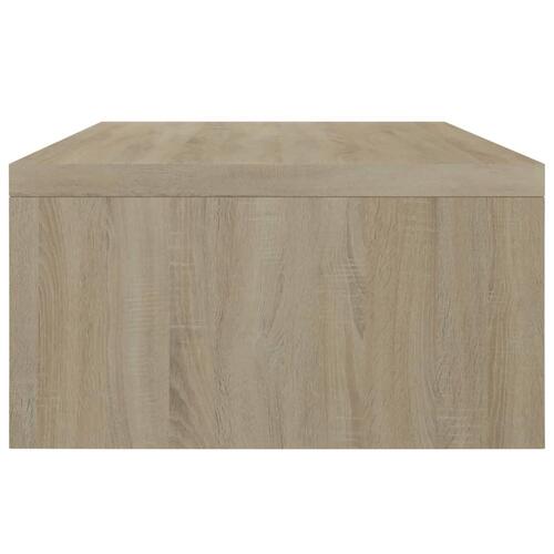 Skærmstander 42x24x13 cm konstrueret træ hvid og sonoma-eg