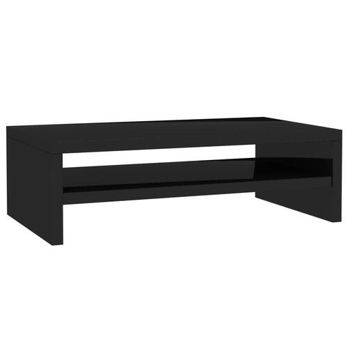 Skærmstander 42x24x13 cm konstrueret træ sort højglans
