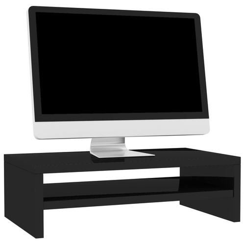 Skærmstander 42x24x13 cm konstrueret træ sort højglans
